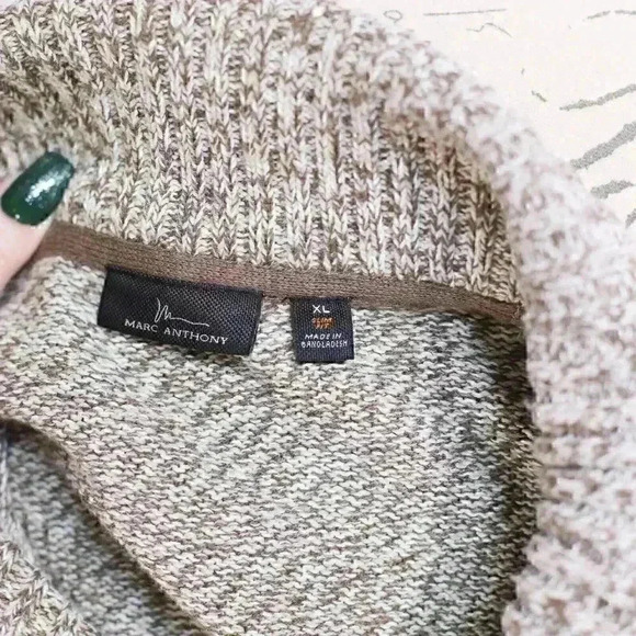 Marc Anthony Slim fit size XL cotton blend brown/white marled sweater - Picture 11 of 16